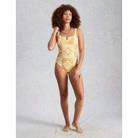 White Stuff Printed Scoop Neck Swimsuit Yellow Mix