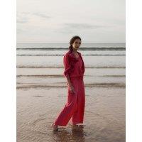 Seasalt Cornwall Pure Cotton Sleeveless Cropped Jumpsuit Pink