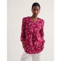 Seasalt Cornwall Pure Cotton Floral Notch Neck Tunic Pink Mix