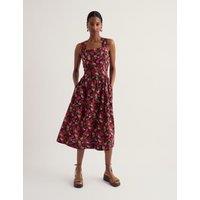 Seasalt Cornwall Pure Cotton Floral Midi Skater Dress Pink Mix