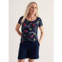 Seasalt Cornwall Cotton Blend Floral Scoop Neck T-Shirt Multi