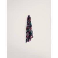 Seasalt Cornwall Modal Rich Leaf Print Scarf with Linen Multi