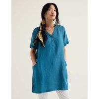 Seasalt Cornwall Pure Linen V-Neck Tunic Teal