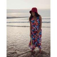 Seasalt Cornwall Pure Linen Floral V-Neck Midi Smock Dress Multi