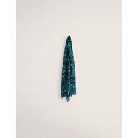 Seasalt Cornwall Modal Rich Leaf Print Scarf with Linen Teal Mix