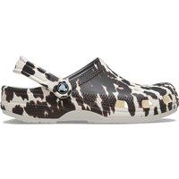 Crocs Classic Pop Animal Print Flat Clogs Neutral
