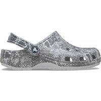 Crocs Classic Pop Animal Print Flat Clogs Grey