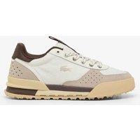 Lacoste Slam Break Leather Lace Up Trainers Brown Mix
