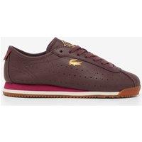 Lacoste Leather Lace Up Trainers Burgundy