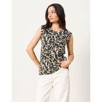 FatFace Cotton Modal Blend Printed Vest Black Mix