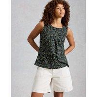 White Stuff Pure Cotton Floral Vest Navy Mix
