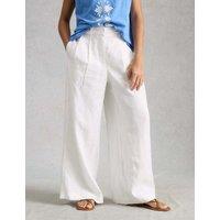 White Stuff Pure Linen Wide Leg Trousers White