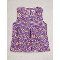 White Stuff Pure Cotton Floral Vest Pink Mix