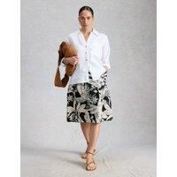 White Stuff Pure Cotton Reversible A-Line Skirt Green Mix