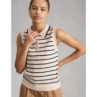 White Stuff Cotton Rich Striped Vest White Mix
