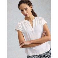 White Stuff Pure Cotton Broderie T-Shirt White