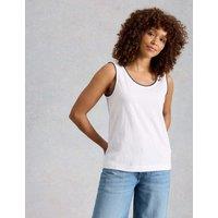White Stuff Pure Cotton Scoop Neck Vest White