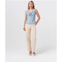 Ghost Floral Cowl Neck Vest Top Blue Mix