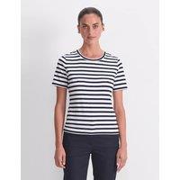 Sportscraft Cotton Rich Striped Crew Neck T-Shirt Navy Mix