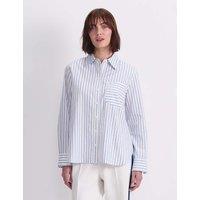Sportscraft Pure Cotton Striped Collared Shirt Blue Mix