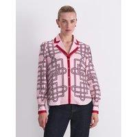 Sportscraft Printed Collared Relaxed Blouse Pink Mix