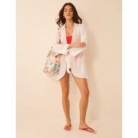 ACCESSORIZE Pure Cotton Tie Front Beach Shirt White