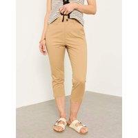 FatFace Cotton Rich Slim Fit Cropped Trousers Stone