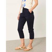 FatFace Cotton Rich Slim Fit Cropped Trousers Navy
