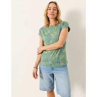 FatFace Cotton Modal Blend Printed T-Shirt Green Mix