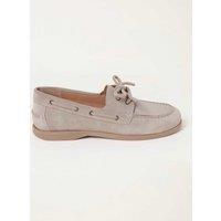 FatFace Suede Flat Boat Shoes Stone