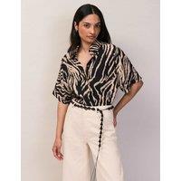 RO&ZO Zebra Print Shirt Black Mix