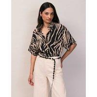 RO&ZO Zebra Print Shirt Black Mix