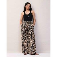 RO&ZO Zebra Print Wide Leg Trousers Black Mix