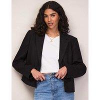 RO&ZO Cotton Rich Cropped Blazer Black