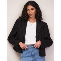 RO&ZO Cotton Rich Cropped Blazer Black