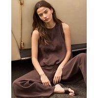 RO&ZO Modal Rich Bubble Hem Top Brown