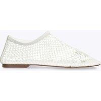 Steve Madden Pearl Mesh Flat Pumps White