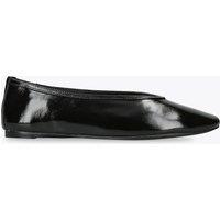 Steve Madden Leather Patent Flat Ballet Pumps Black