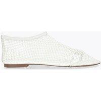 Steve Madden Leather Pearl Mesh Ballet Pumps White