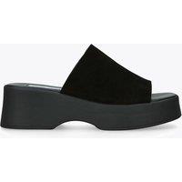 Steve Madden Leather Wedge Sandals Black