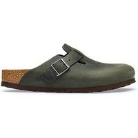 Birkenstock Boston Oiled Leather Footbed Clog Mules Green