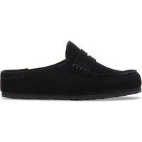 Birkenstock Naples Wrapped Suede Flat Mules Black