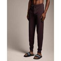 Boss Cotton Rich Waffle Cuffed Pyjama Bottoms Dark Brown