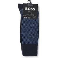 Boss 2 Pack Cotton Rich Pattern Gentle Grip Socks Navy Mix