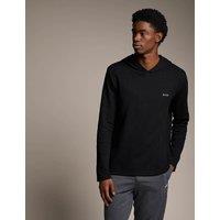 Boss Cotton Rich Waffle Long Sleeve T-Shirt Black