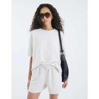 River Island Neoprene Boxy T-Shirt Cream