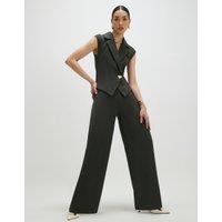 River Island Cap Sleeve Wide Leg Jumpsuit Green