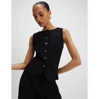 River Island Tailored Waistcoat Black