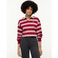 Tommy Hilfiger Pure Cotton Striped Rugby Shirt Red Mix
