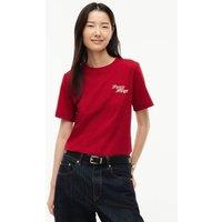 Tommy Hilfiger Pure Cotton Script Crew T-Shirt Red